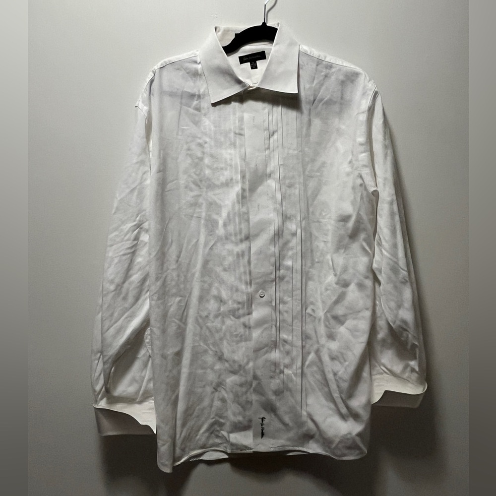 John W. Nordstrom White‎ Pleated Tuxedo Shirt Classic Fit 17 (34/35) Formal Wear